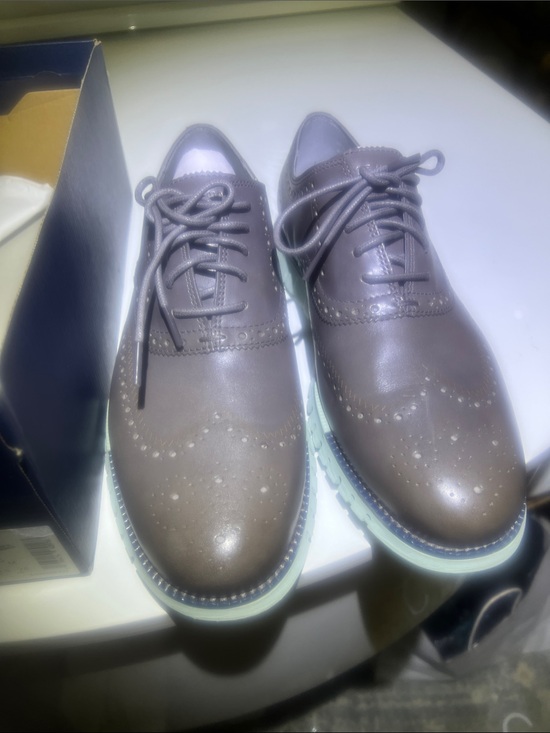Cole Haan Other - NIB Cole Haan Zero Gram Tornado/Cloud Blue Wingtip Oxfords with Mint-Trim Sole